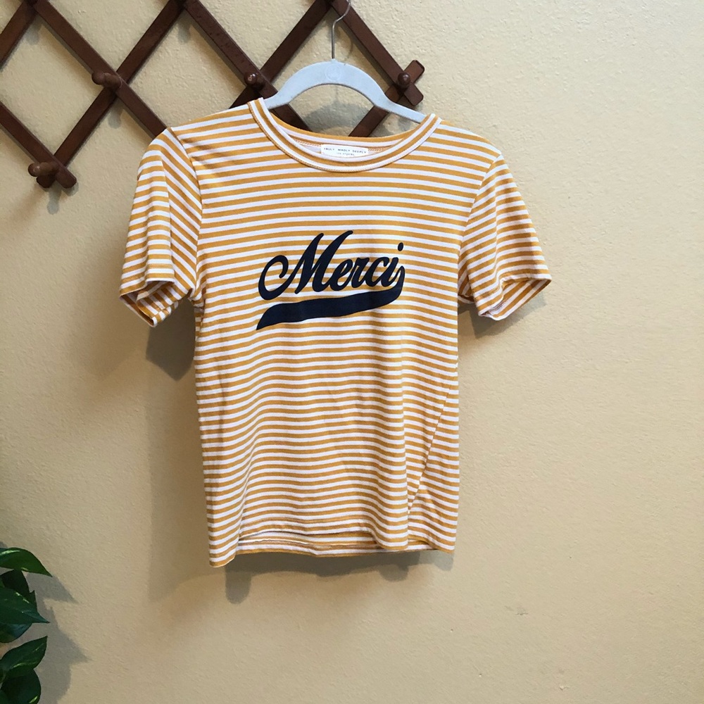 Urban outfitters truly madly striped merci tee!